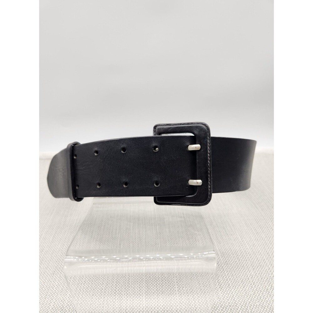 Banana Republic Medium Belt Black Italian Leather Wide Made In Italy